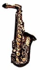 Alto Sax Jewelry Pin Gold